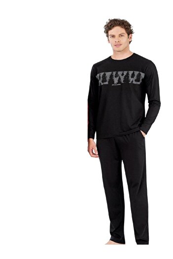 Pierre Cardin 6068 Men's Long Sleeve Crew Neck Pajama Set