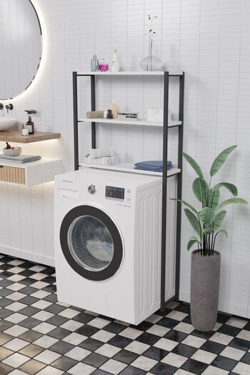 CMKStore Πάνω από το πλυντήριο ρούχων Organizer Ράφι Ντουλάπα μπάνιου Ράφι πάνω από το ράφι του ντουλαπιού του πλυντηρίου λευκό