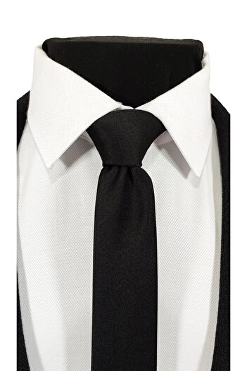 BLC Basic Line Co. 4-Piece Advantage - Black Smoke, Silver Gray and Navy Blue Tie and Handkerchief Set, Extra Thin 4cm