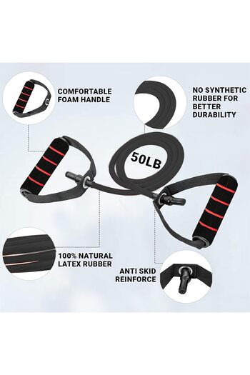 anythingbasic ab.Resistance Tube of Size 1200 * 6 * 11 mm For home exercise| Men and Women (Black)