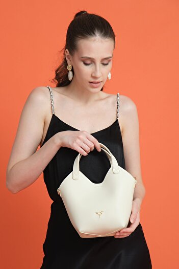 Garbalia Beige Women's Shoulder Bag - Adjustable Strap, Magnetic Closure and Baby Card Holder
