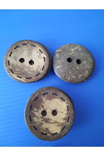 İMREN AKSESUAR Kokanat Wooden Laser Drawing Patterned 4 Cm Button 1 Pack 5 Pieces