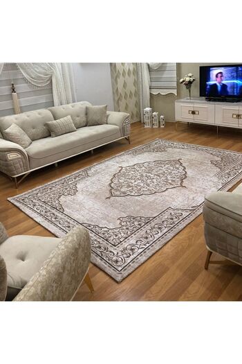 ALLGELSİN غطاء سجاد مخطط مقاس كبير 9 م2 - غطاء قابل للغسل مقاس 250 × 350 سم