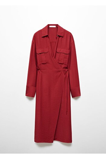 MANGO Woman Anvelop midi elbise