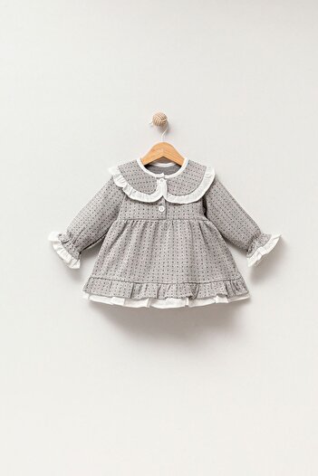 Jikko Baby Bebe Yakalı Puanlı Elbise 9035MS