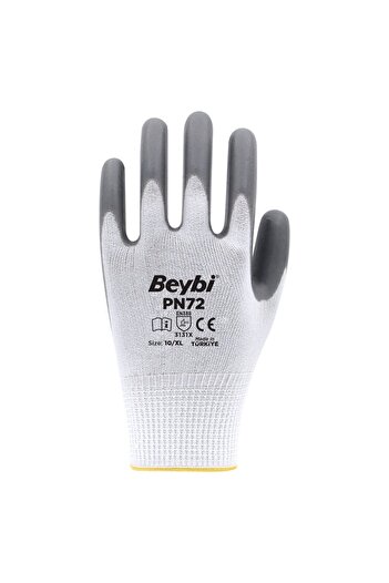 Beybi Pn72 Polyester Knitted Nitrile Gloves 12 Pairs