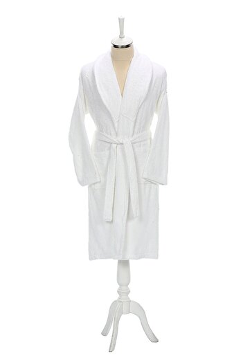 Özdilek Trendy Shalyaka Bathrobe Size L 100% Cotton White