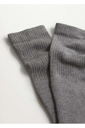 MANGO Man Men's Medium Sparkling Gray Corded Cotton Socks