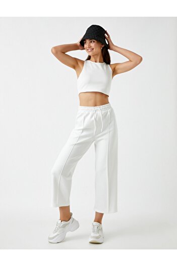 Koton Women's Ecru Trousers