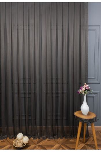 Esse Home Plain Tulle Curtain Grek Brown, 500x250, Sparse Pleat, 1/2