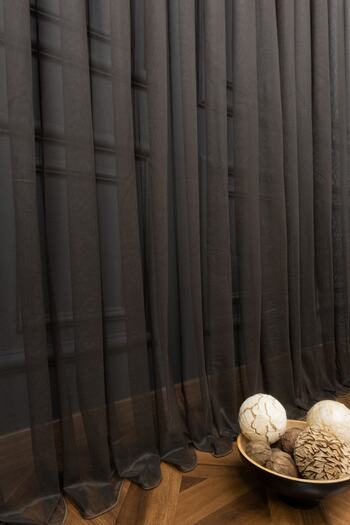 Esse Home Plain Tulle Curtain Grek Brown, 500x250, Sparse Pleat, 1/2