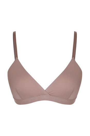 Trendyol Collection Πλεκτό σουτιέν με λουράκι Mink Micro String Χωρίς Μεσοφόρι Τρίγωνο Bralette THMSS21SU0014