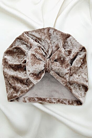 PETEK AKSESUAR Βελούδινο Φιόγκο Baby Bonnet Nude