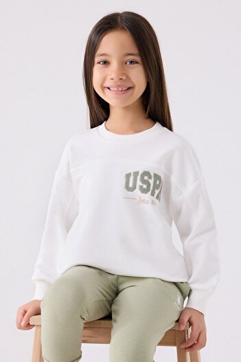 U.S. Polo Assn. 9-15 Years Old Girl's Polo Assn Suit - Licensed, Ecru