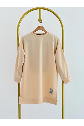 exxitcollection Γυναικείο φούτερ με λαιμόκοψη εποχιακό χιτζάμπ με σχισμή κεντημένο τουνίκ
