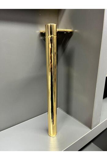 Emaks Slide X Metal Foot 25cm Aur pentru scaun dulap noptiera comoda unitate TV modernă picior mobilă pouf auriu