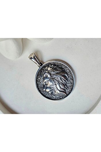 Ari Jewelry 925 Ayar Gümüş Aslan Başlı Kolye Ucu