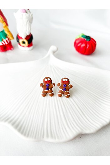 TREND Man Christmas New Year Cookie - Minimal Ginger Earrings