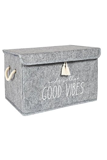 Nisahometeks Keçe Kapaklı Çok Amaçlı Mini Kutu Saklama Kutusu 35x24x24 Cm