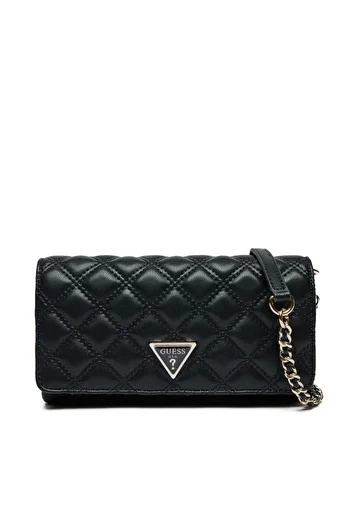 Guess Dámská kabelka přes rameno s černým logem na zip - HWQG87 48750-BLA