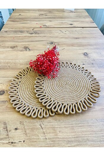 JÜTEX HOME 2-Piece Jute Straw Placemat Set