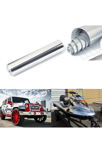 ESEMİZ Krom Nikelaj Varak Su Geçirmez Kendinden Yapışkanlı Araç,Motor,Mobilya,Beyaz Eşya Folyosu200CMX122CM