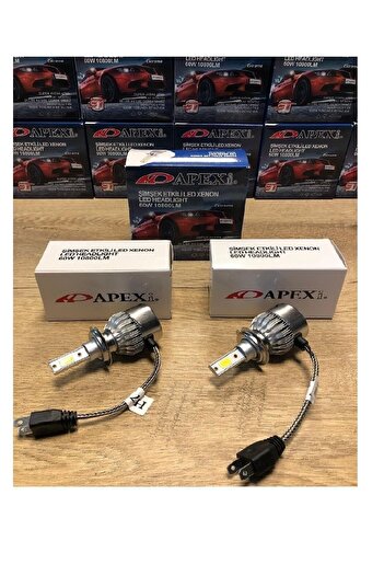 APEXİ H7 Beyaz Led Xenon Far Ampulü Şimşek Etkili Güçlü Işık Gücü