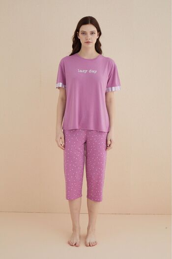 Mihra Kadın Pijama Takımı Kısa Kol Kapri & Bermuda