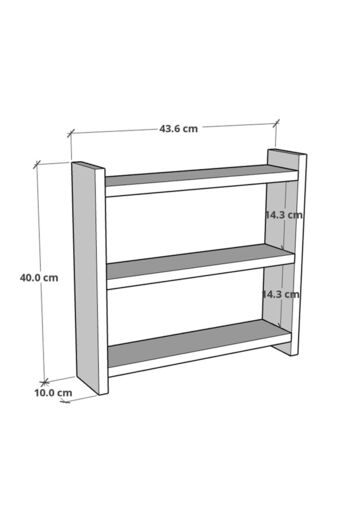 CMKStore Tezgah Üstü Çok Amaçlı Baharatlık 3 Raflı Mutfak Rafı 40x10 cm Atlantik Çam