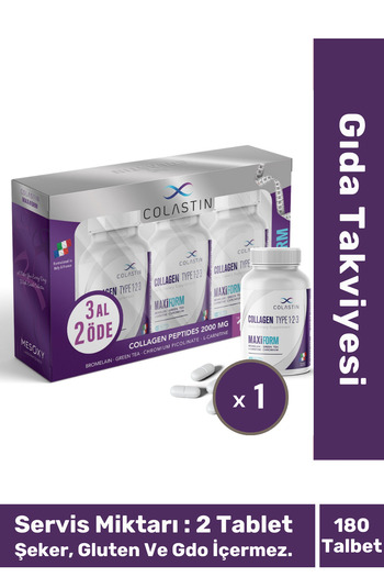 Fit1001 Colastin Maxiform Collagen 1-2-3 Beauty and Form in One Buy 3 Pay 2 180 Tablets Food Supplement