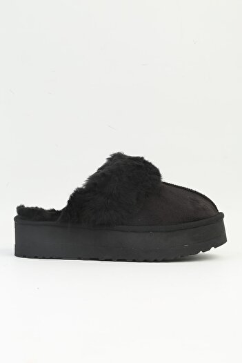 Pierre Cardin Pc-5490 Model Black Women's Slippers - Furry Inside
