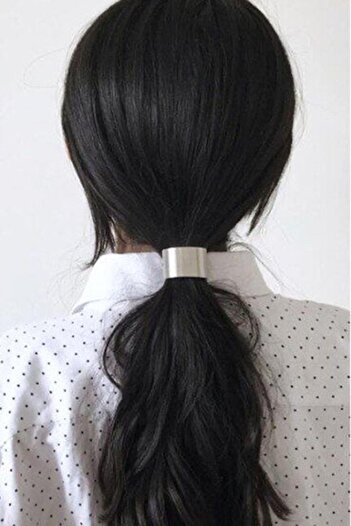 TAKIŞTIR Silver Color Metal Detailed Rubber Buckle