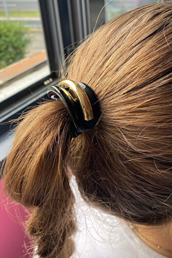 TAKIŞTIR Black Metal Detailed Rubber Buckle