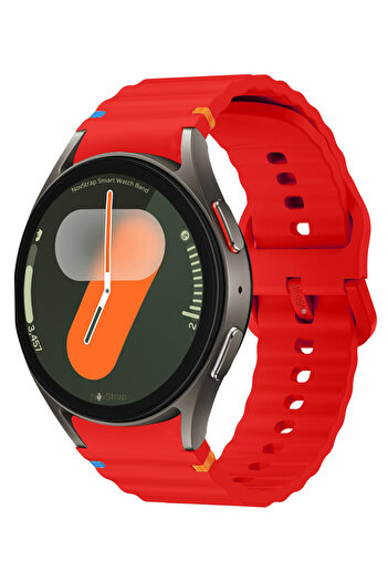NovStrap Samsung Galaxy Watch 7 Fe 6 5 4 40 44 Classic 42 43 45 46 mm ile Uyumlu Kordon Wavy Silikon