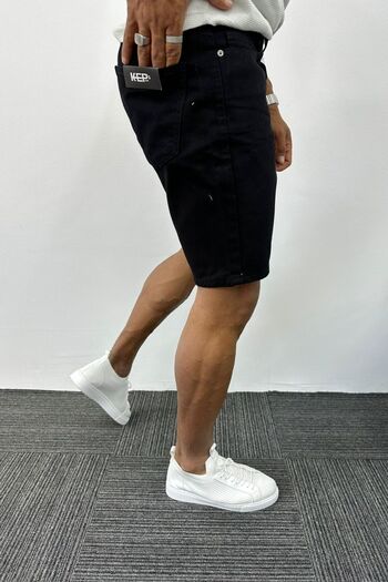 MADZEYMODA Men's Black Jean Denim Shorts
