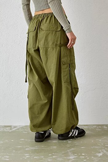 september island Vintage Khaki Fringed Cargo Pants