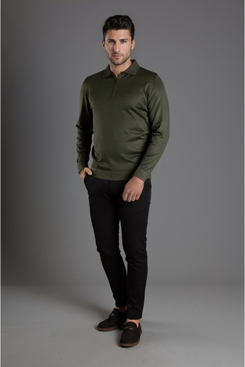 ZEKİ ÖZER Men's Knitwear Sweater - Polo Collar, Zippered