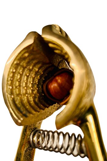 Naturo Market Hazelnut Cracker Special Production Cast Brass Material Yellow