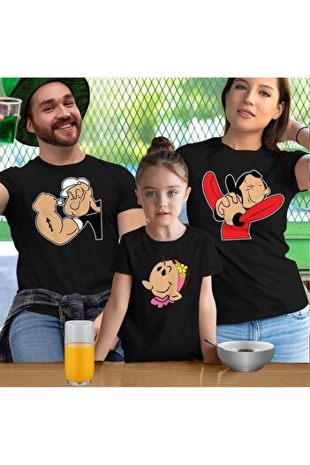 UNIQUE DESIGN Συνδυασμός 3 τεμαχίων με θέμα Popeye για μητέρα και κόρη