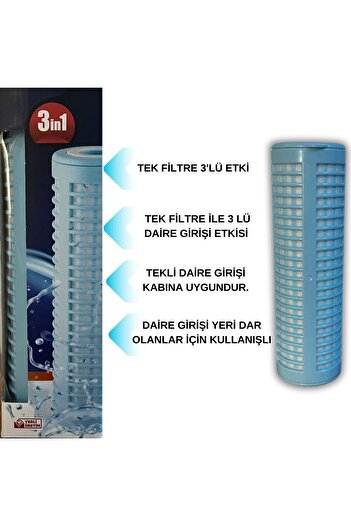 Genel Markalar Daire Ve Bina Girişi Su Arıtma 3ü Bir Arada (YIKANIR-SEDİMENT-SİLİFOZ) Filtresi Ve Filtre Kabı