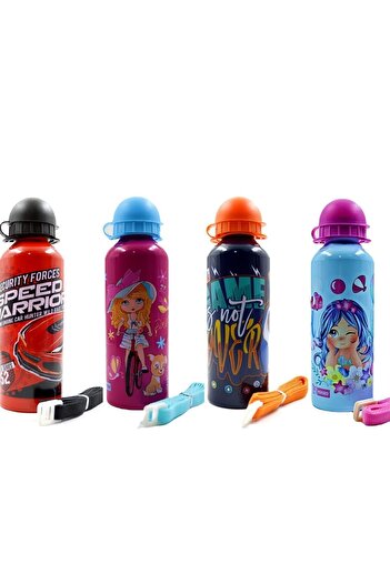 Mikro Aluminum Flask 500 ml Mt-2510 4 Different Colors and Figures