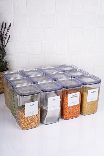 Home 12-piece Food Set - 1200 Ml Mica Storage Container with Vacuum Lid and Label
