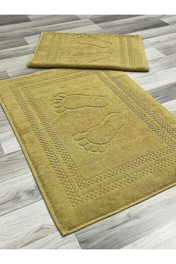 AYHANHOME Pack of 2 Patterned Footprint Towels - 100% Cotton, 50X70 cm