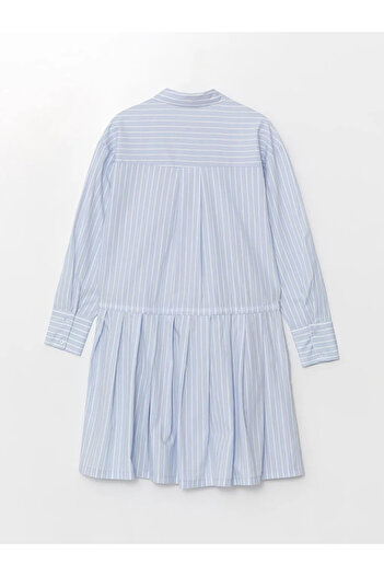 LC Waikiki XSIDE Rochie de damă cu dungi cu guler de cămașă cu dungi albastre