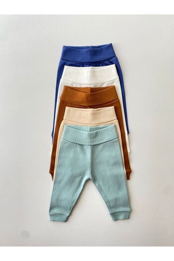FİYONK BEBE 5'li %100 Pamuklu Raporlu Basic Pantolon