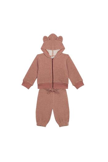 Antebies Orange Futter Bear Eared Sweatshirt Trousers Set