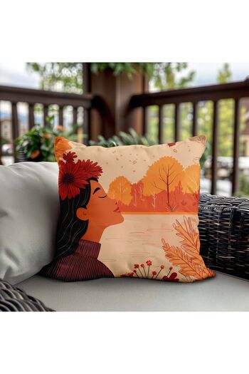 Evmila Pumpkin Pattern Velvet Throw Pillow Cover - Autumn Themed, Double Sided Printed, Zippered, 43X43 cm