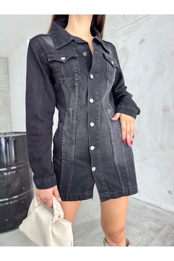 BİKELİFE Smoked Boyfrend Denim Jacket