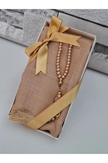 hira tasarım Δώρο για Mother's Head Cover and Pearl Prayer Beads Set - Mevlit Sunnet Hajj Umrah Boxed