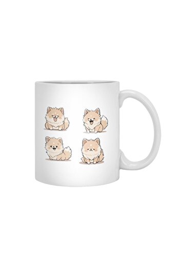 Fizello Cute Pomeranian Dog White Mug, Gift, Dowry, Presentation Holder